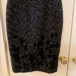 Carlisle embellished tweed pencil skirt